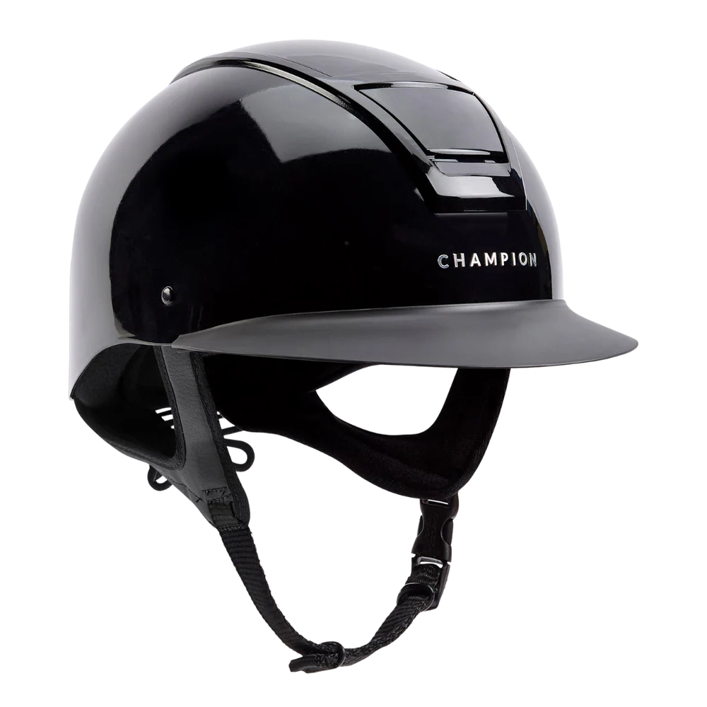Champion Insight Oval Wide Peak Riding Hat #colour_metallic-black