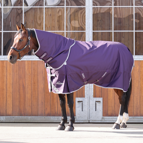 Shires Highlander Original 100g Turnout Rug & Neck #colour_plum