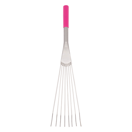 Red Gorilla Big Tidee Metal Rake Short Handle #colour_pink