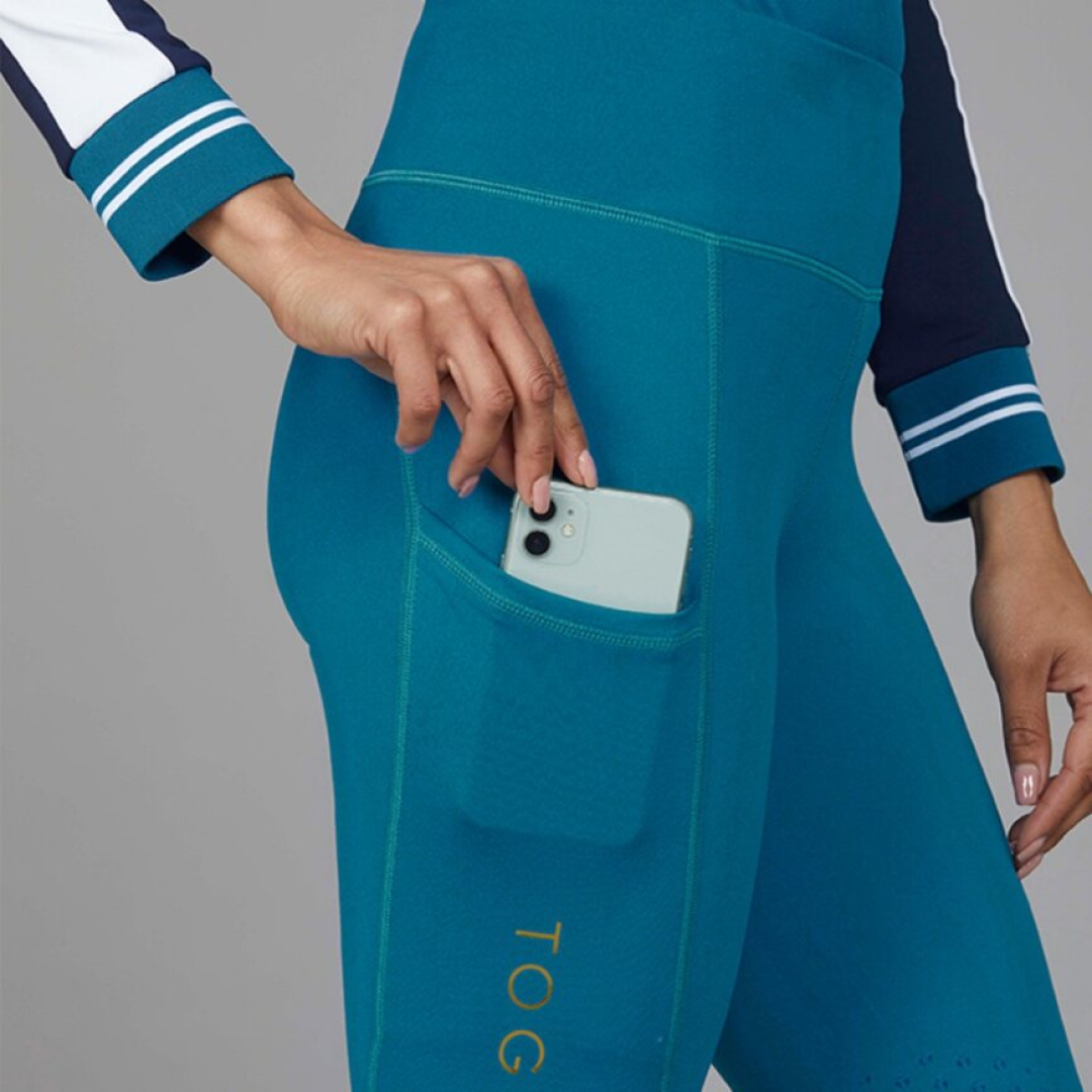 Toggi Sculptor Deco Ladies Riding Tights #colour_peacock-blue