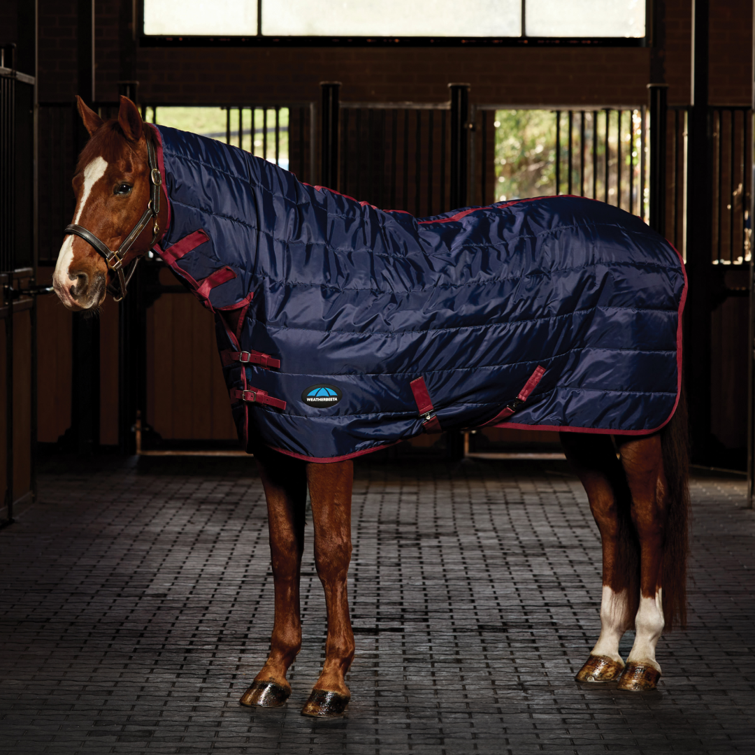 Weatherbeeta Comfitec 210D Channel Quilt 360G Combo Neck Stable #colour_navy-burgundy