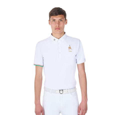 Equestro Men's Competition Polo Shirt Equestro X Fise #colour_white