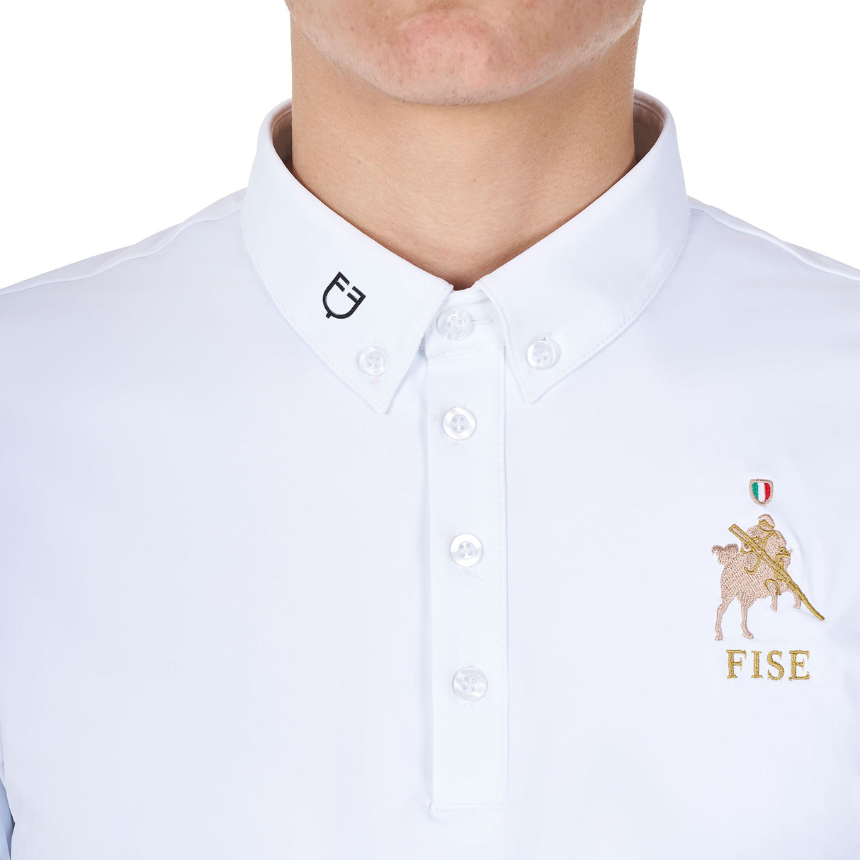 Equestro Men's Competition Polo Shirt Equestro X Fise #colour_white