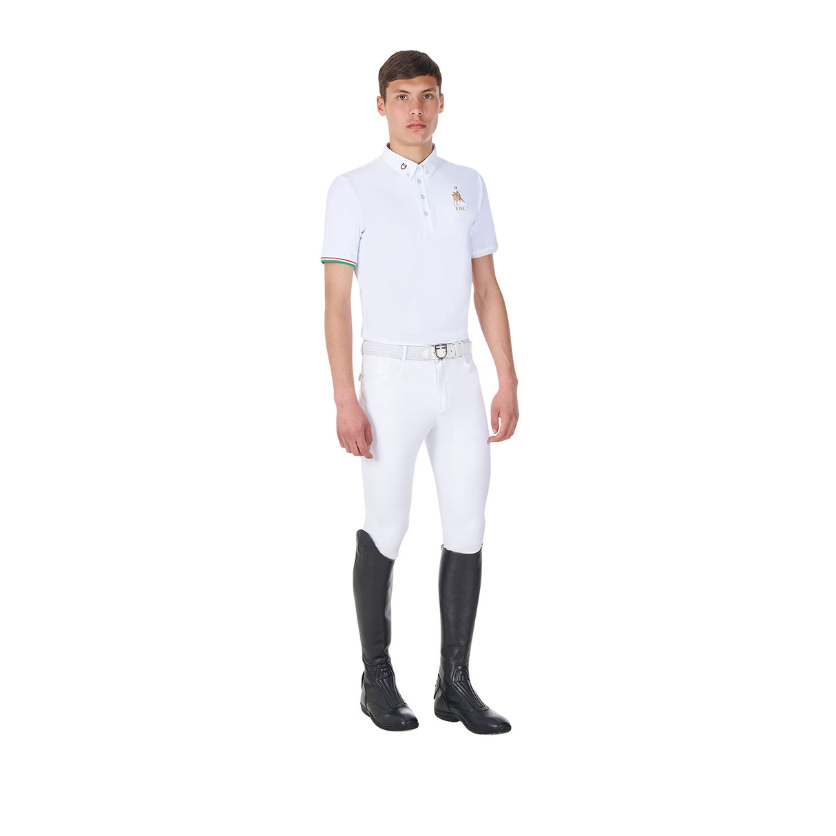 Equestro Men's Competition Polo Shirt Equestro X Fise #colour_white