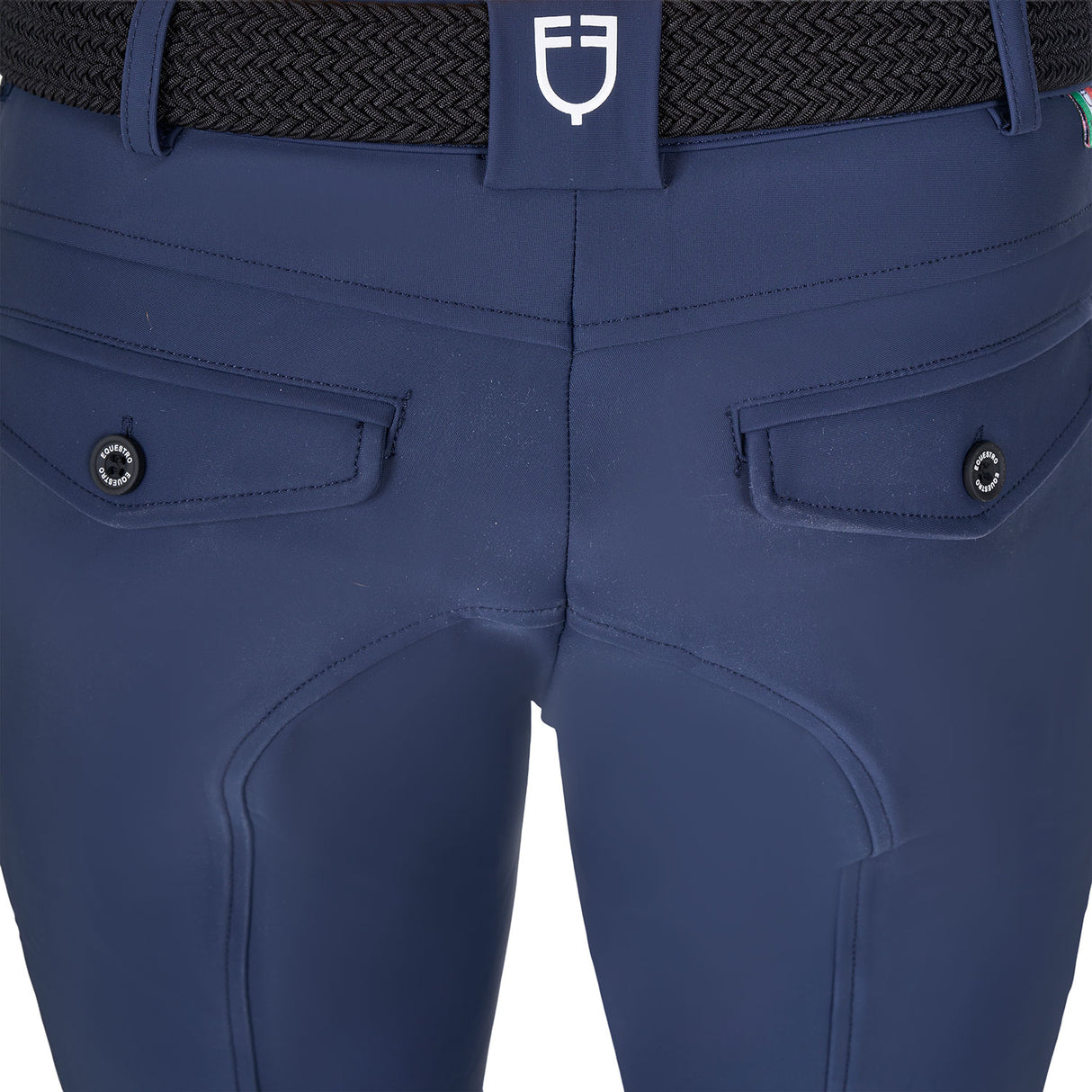 Equestro Men's Knee Grip Breeches Equestro X Fise #colour_blue