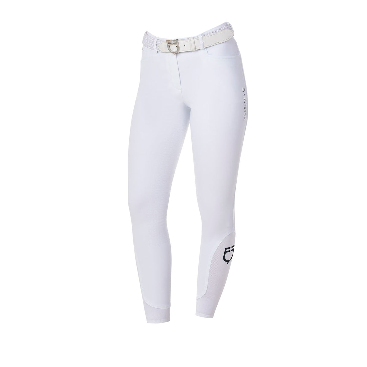 Equestro Women's Full Grip Breeches Equestro X Fise #colour_white
