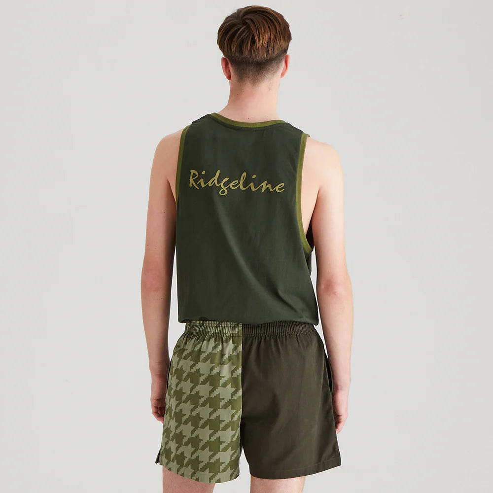 Ridgeline Unisex Backslider Shorts #colour_deep-forest-print