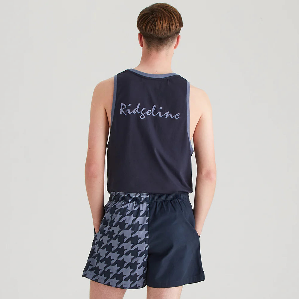 Ridgeline Unisex Backslider Shorts #colour_navy-print