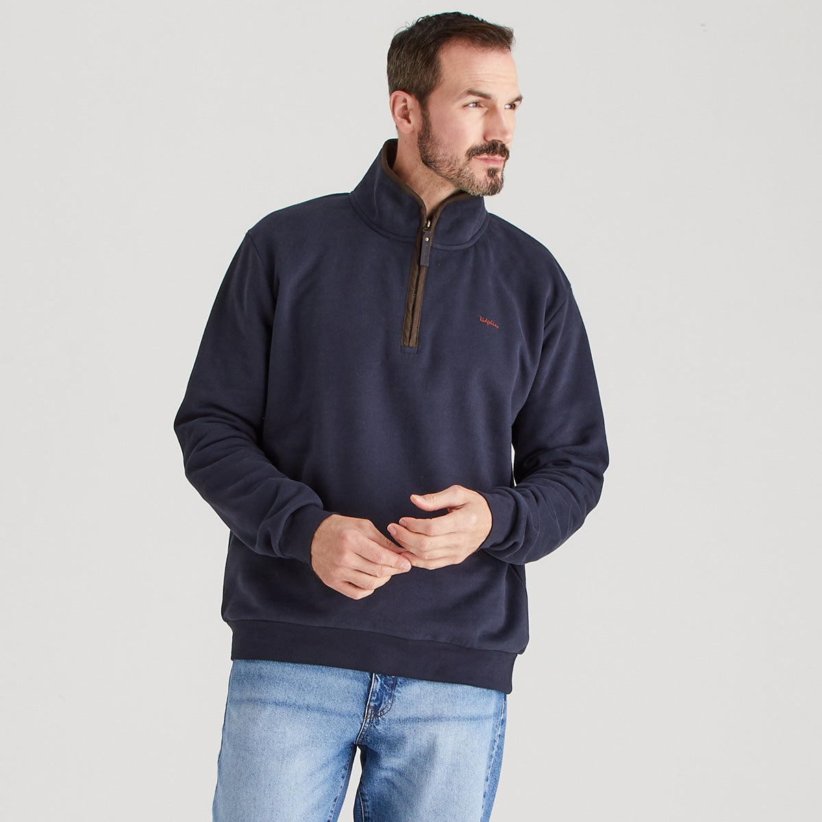 Men's Brancaster 1/4 Zip Top - Navy