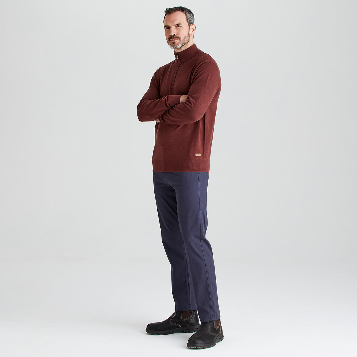 Men's Hartland 1/4 Zip Knit - Oxblood