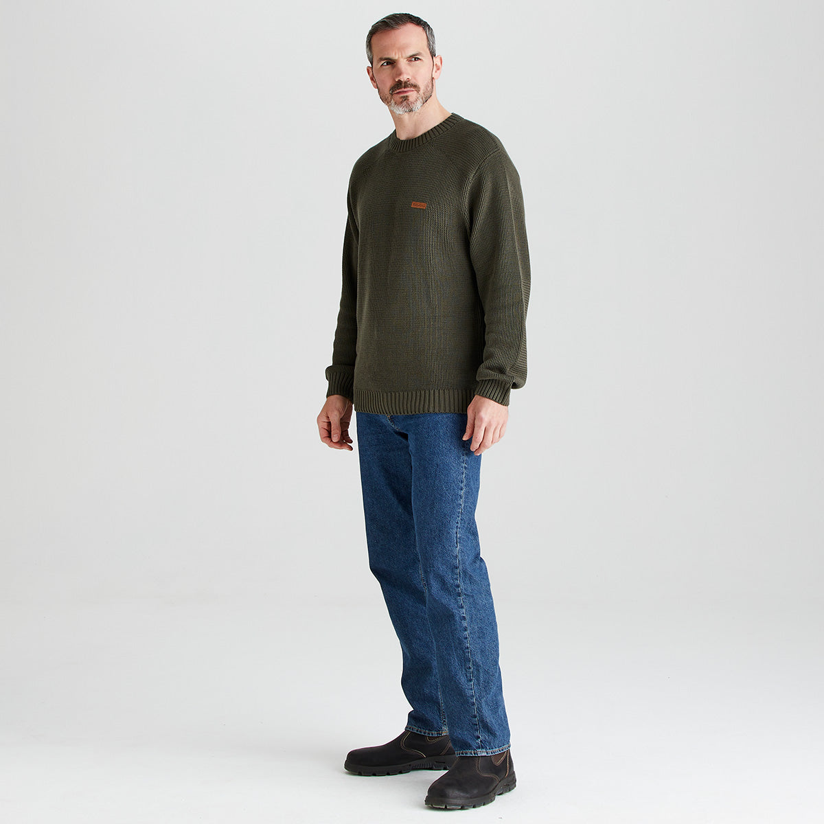 Men's Journeyman Knit Jumper - Moss