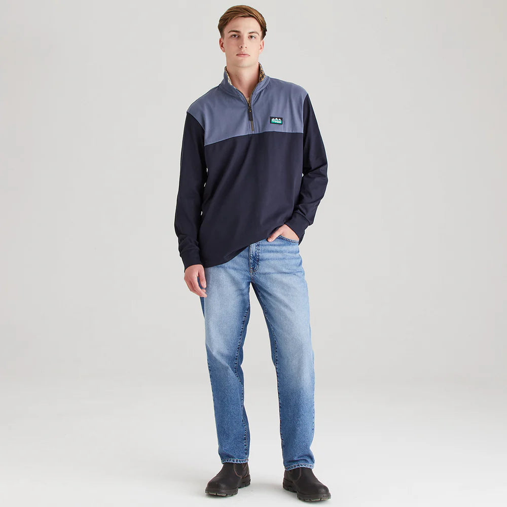 Ridgeline Mens Salthouse Zip Top #colour_navy-multi