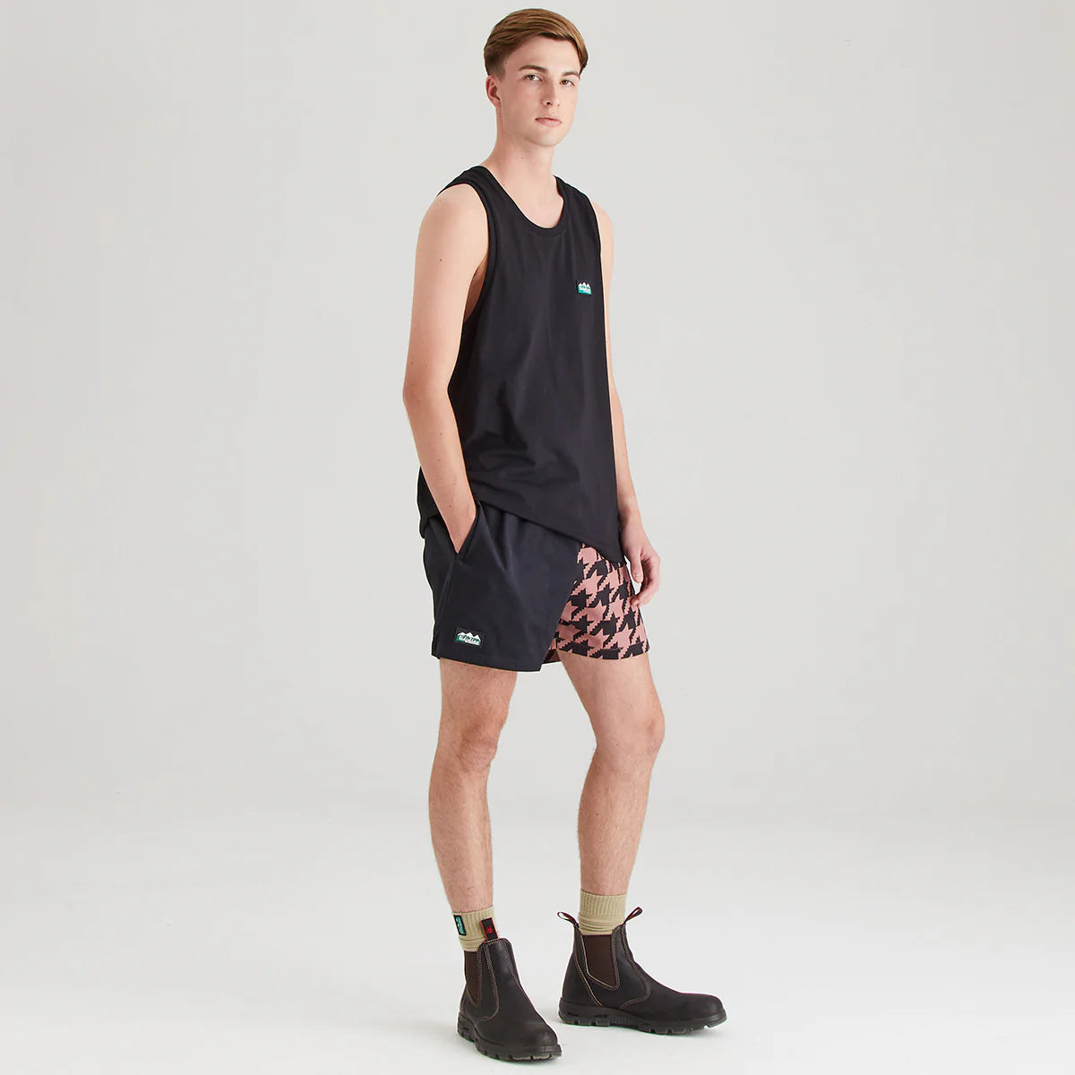 Ridgeline Mens Signature Singlet #colour_black