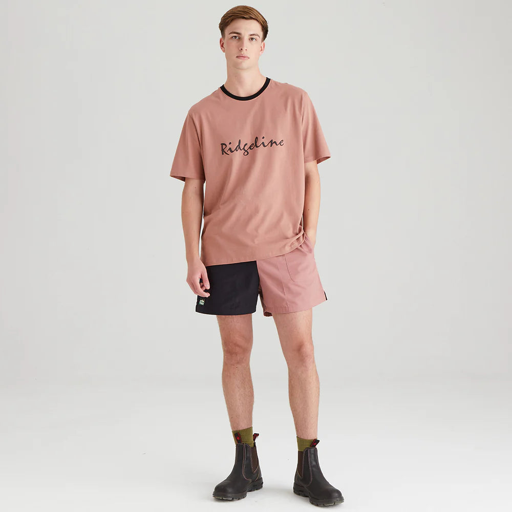 Ridgeline Mens Signature T Shirt #colour_dusky-pink