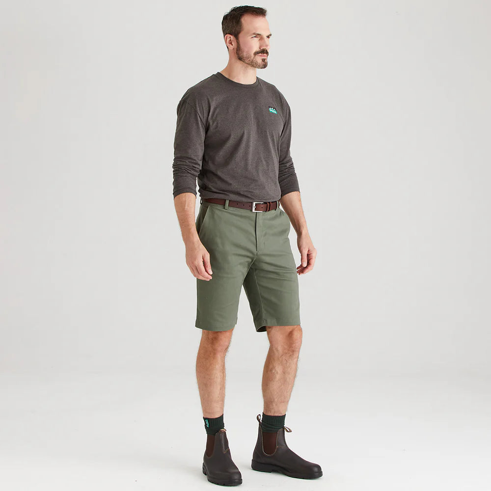 Ridgeline Mens Waxham Shorts #colour_khaki-green