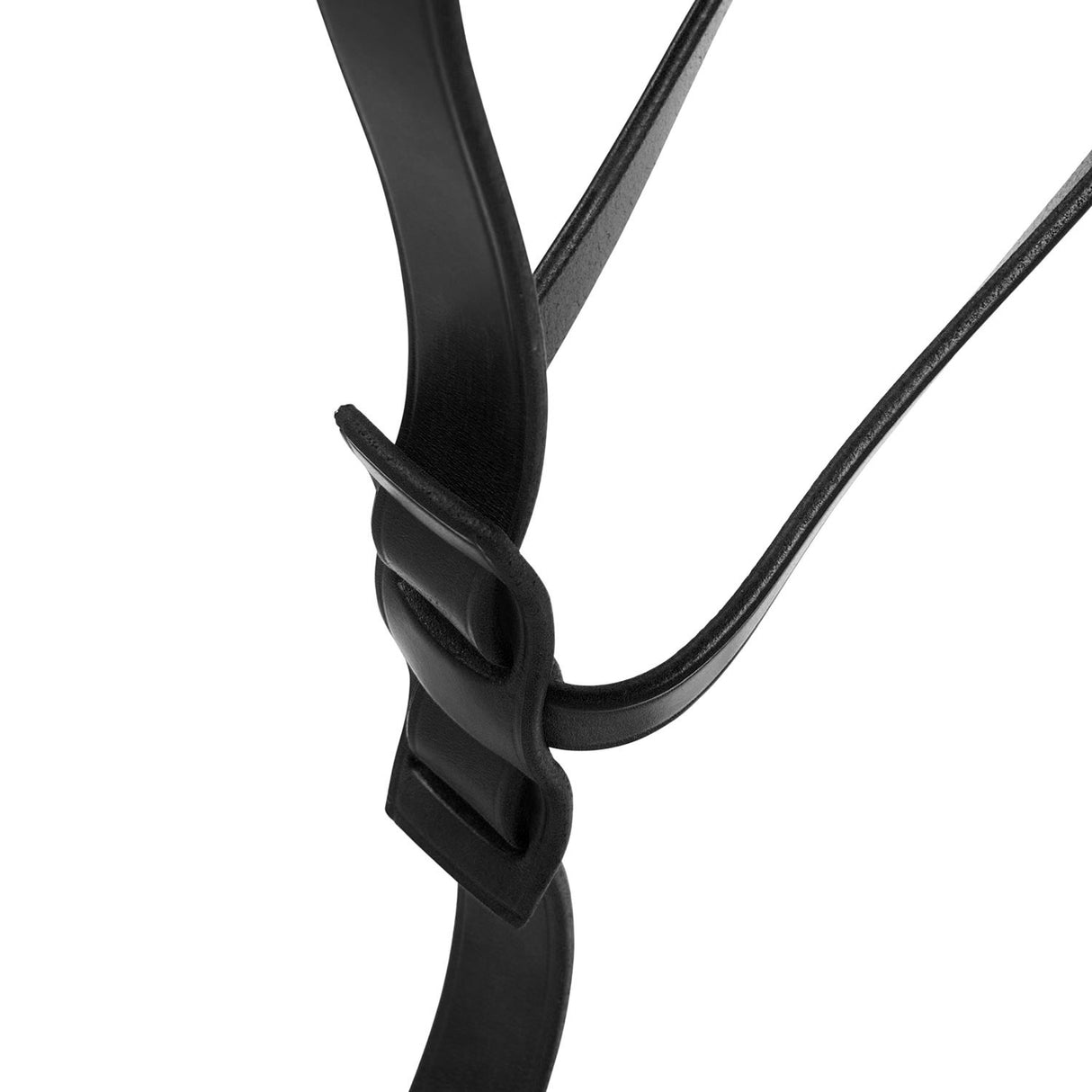 Equestro Leather Adjustable Buckle Collier Martingale #colour_black