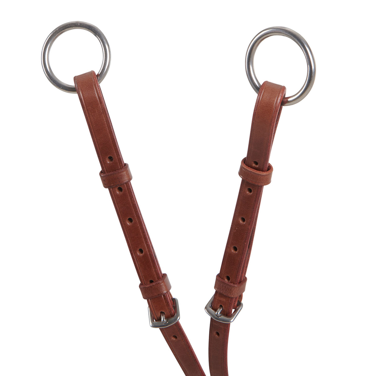 Equestro Leather Adjustable Buckle Collier Martingale #colour_cognac