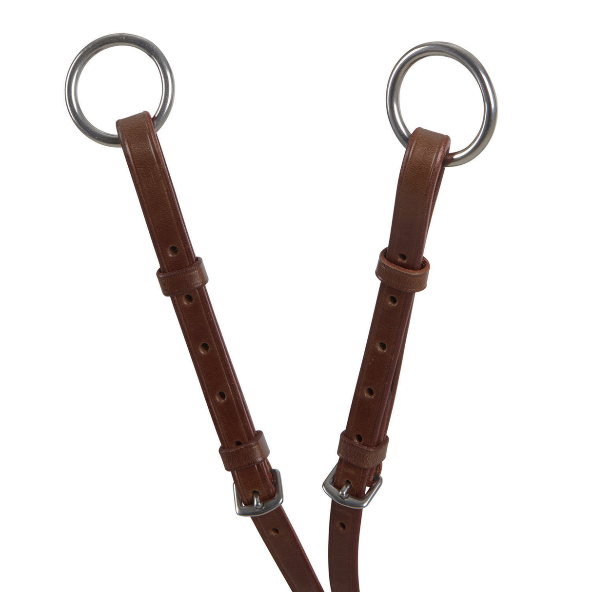 Equestro Leather Adjustable Buckle Collier Martingale #colour_brown