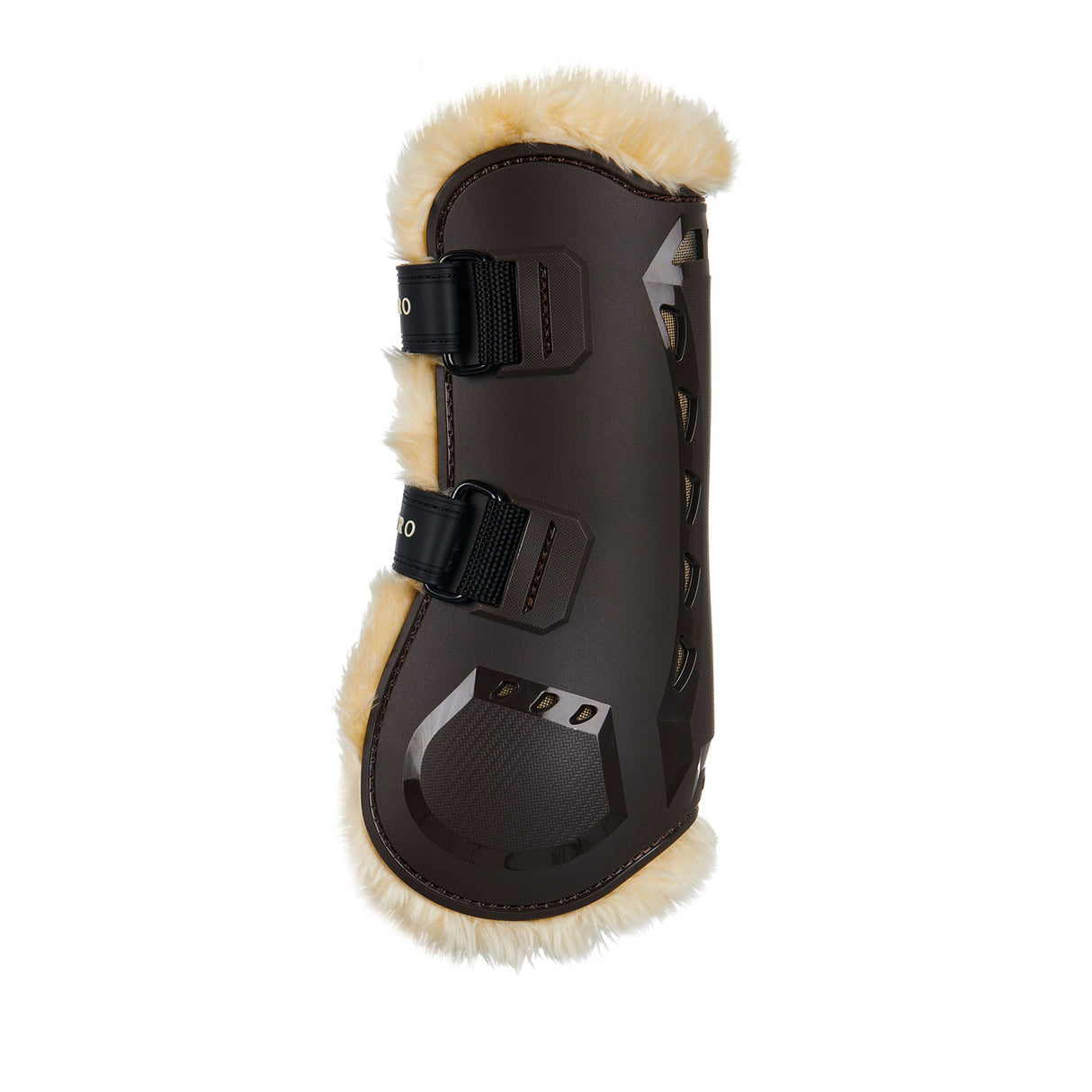 Equestro Tendon Boots In Polyurethane With Synthetic Lambskin #colour_brown