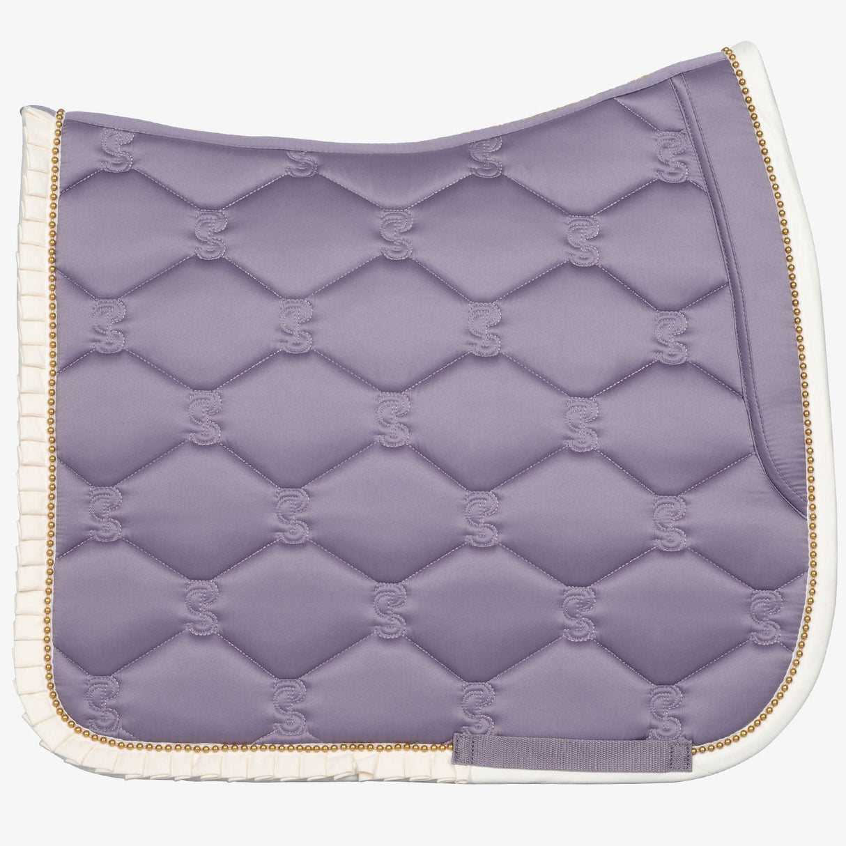 PS of Sweden Lavender Grey Ruffle Pearl Dressage Saddle Pad #colour_lavender-grey