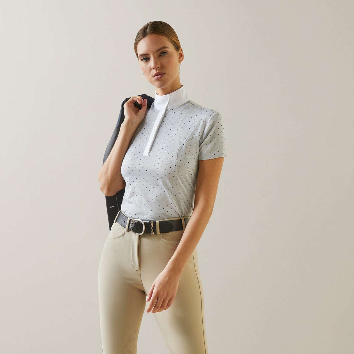 Ariat Women's Aptos Show Shirt #colour_pearl-grey-dot