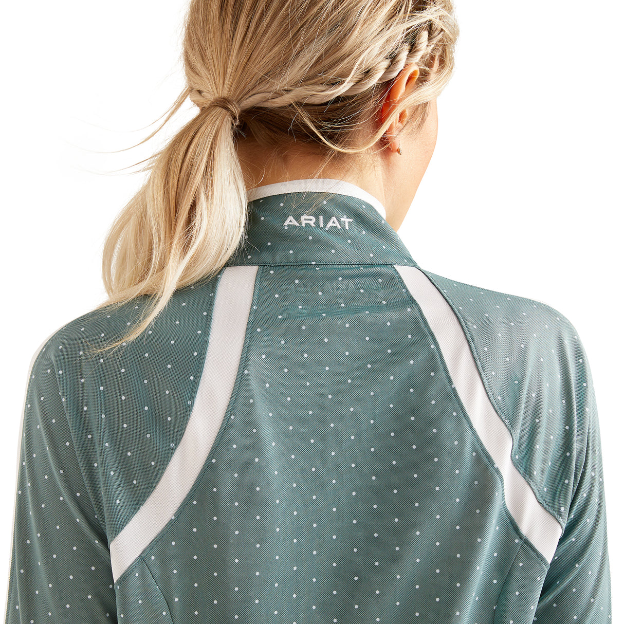 Ariat Women's Sunstopper 3.0 1/4 Zip Baselayer #colour_north-atlantic-dot