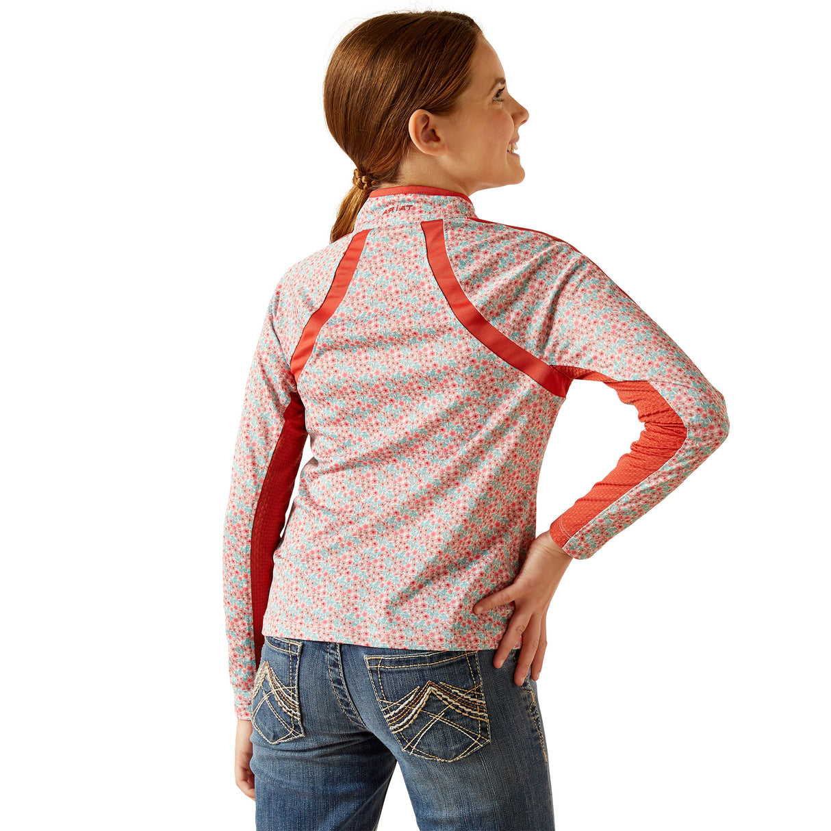 Ariat Youth Sunstopper 3.0 1/4 Zip Baselayer #colour_petals