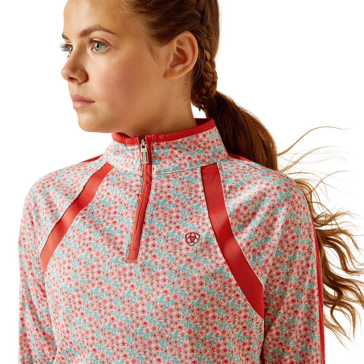 Ariat Youth Sunstopper 3.0 1/4 Zip Baselayer #colour_petals