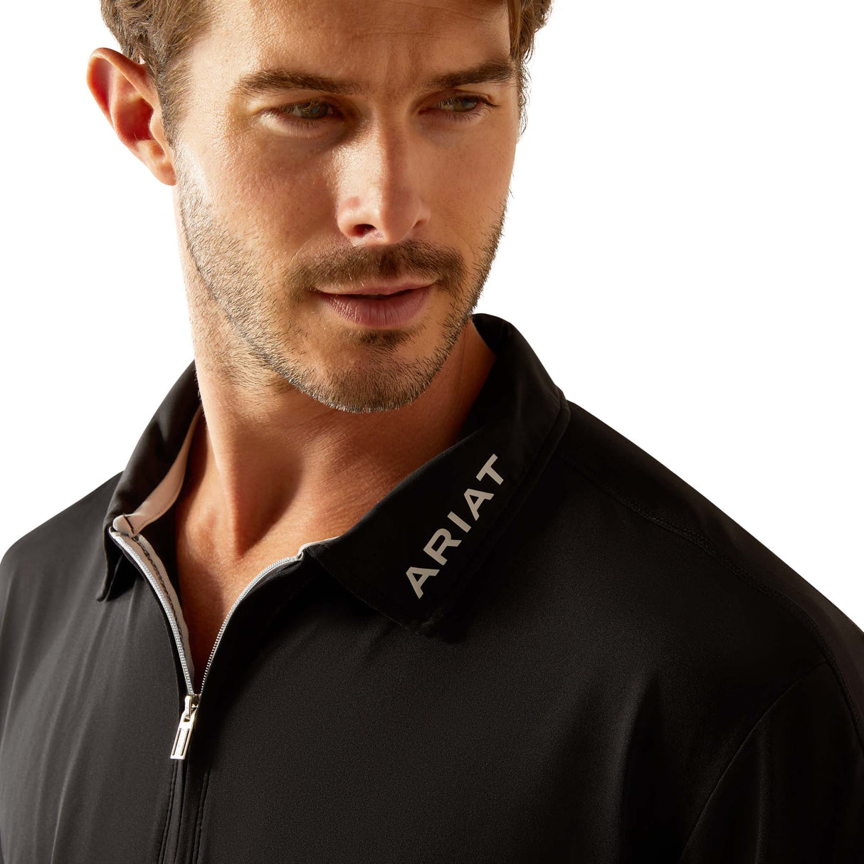 Ariat Men's Bandera 1/4 Zip Polo #colour_black