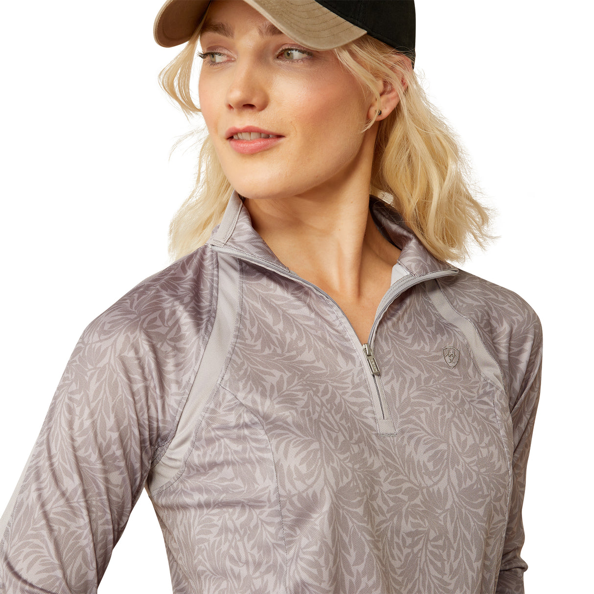 Ariat Women's Sunstopper 3.0 1/4 Zip Baselayer #colour_silver-sconce-fern