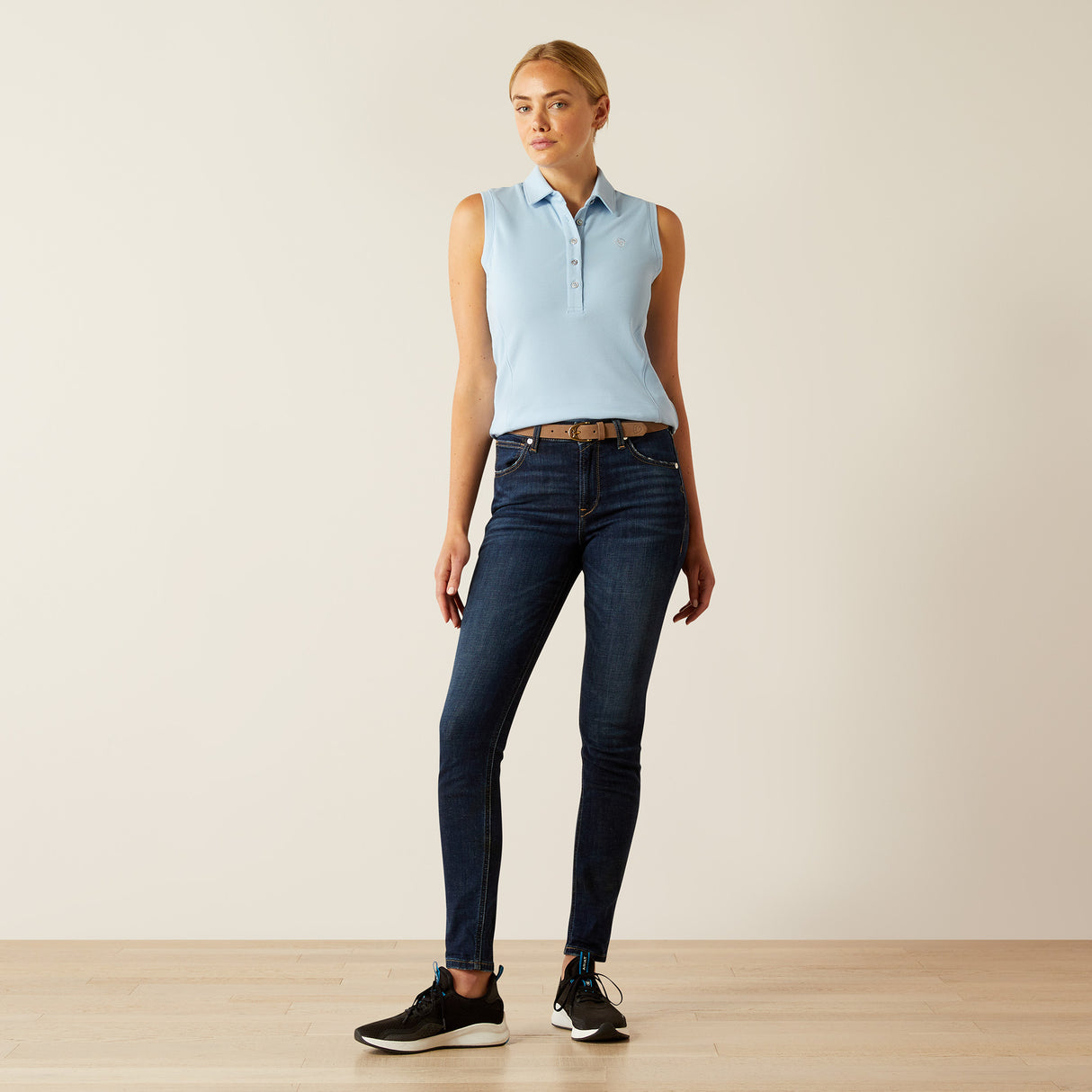 Ariat Women's Prix 3.0 Sleeveless Polo #colour_blue-bell