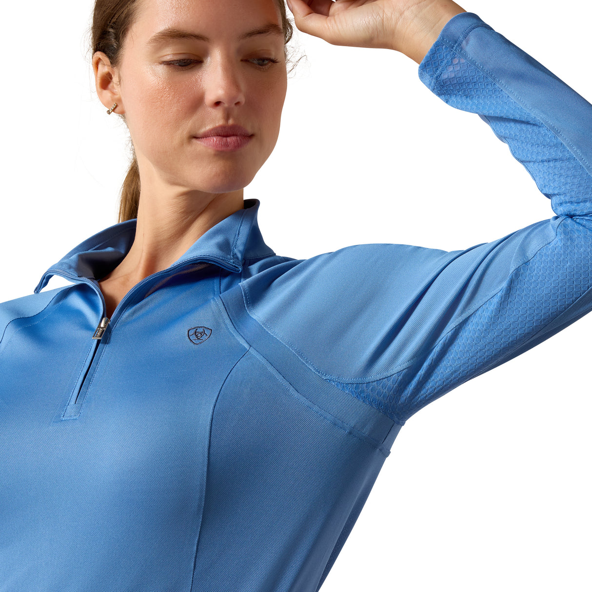 Ariat Women's Sunstopper 3.0 1/4 Zip Baselayer #colour_riviera