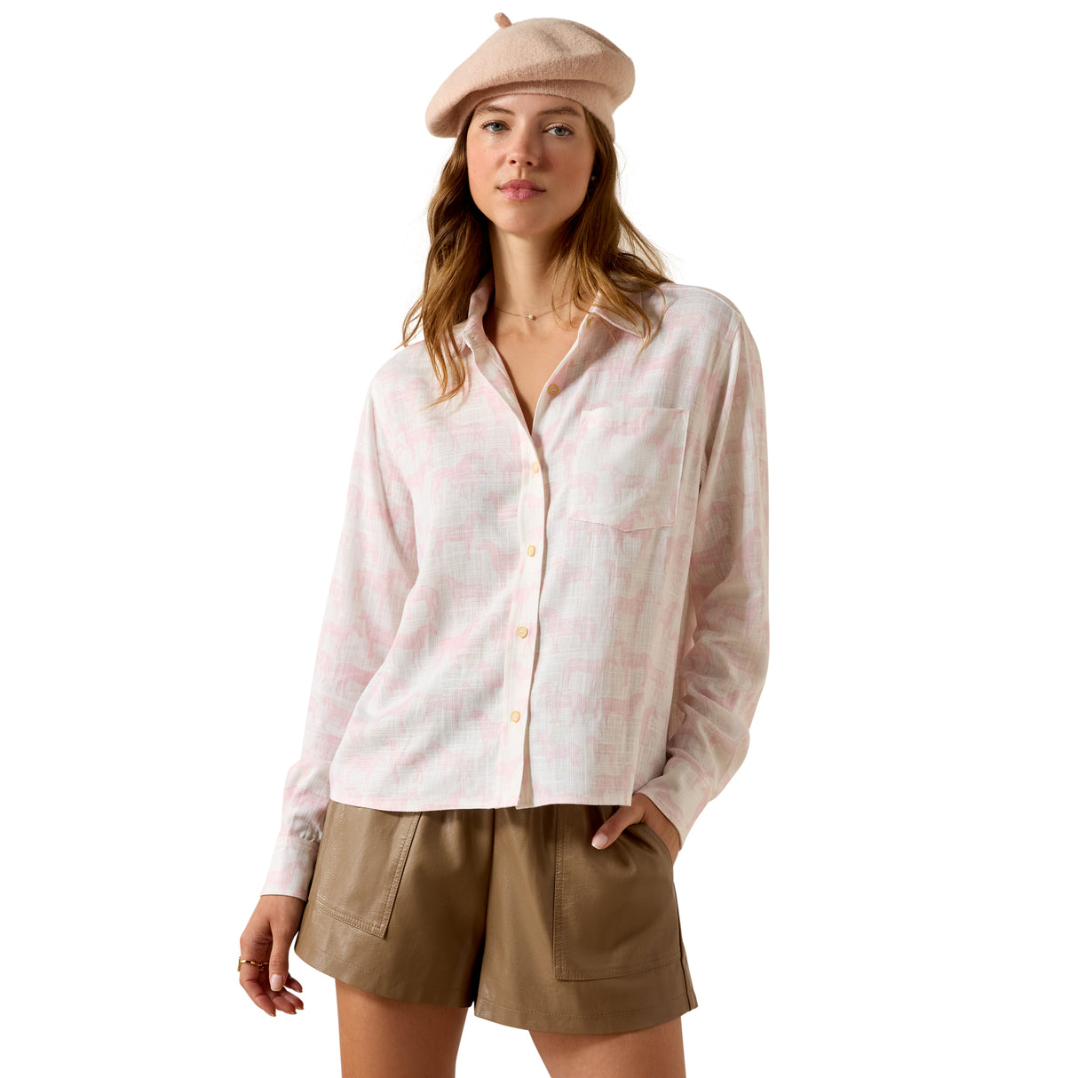 Ariat Women's Rudford Shirt #colour_icy-pink-horse-print