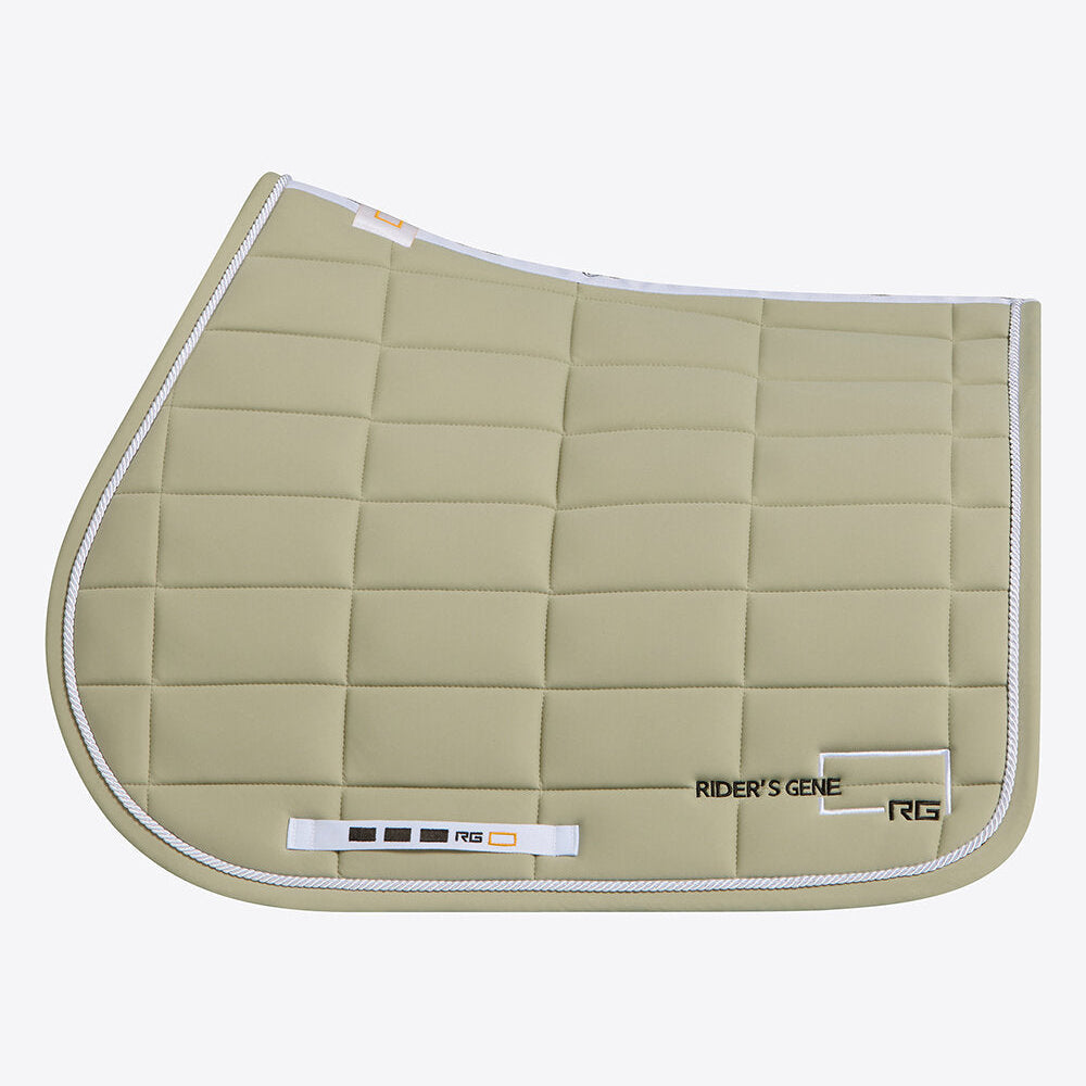 Rider's Gene Jersey Jump Saddle Pad with Trim #colour_moss-gray