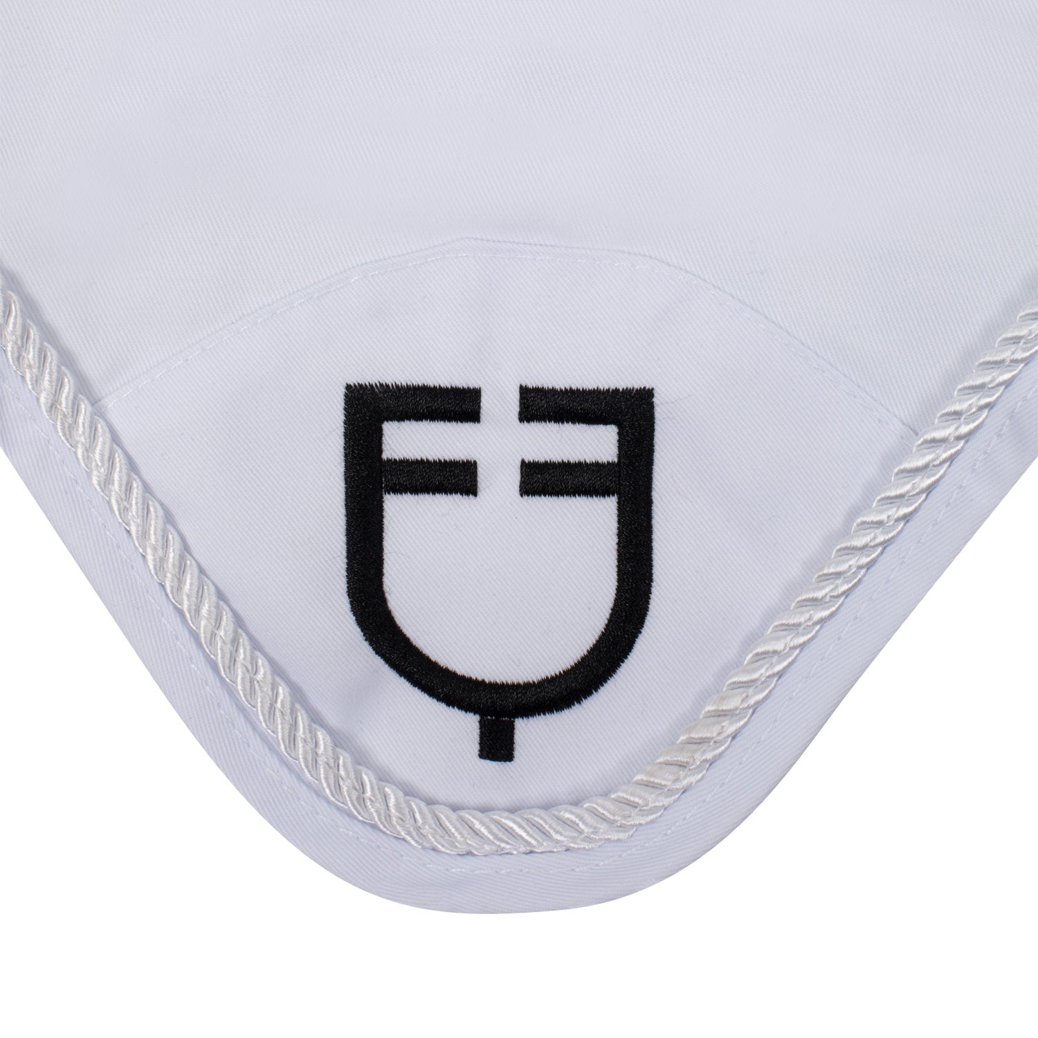 Equestro Fly Veil In Cotton With Central Logo #colour_white