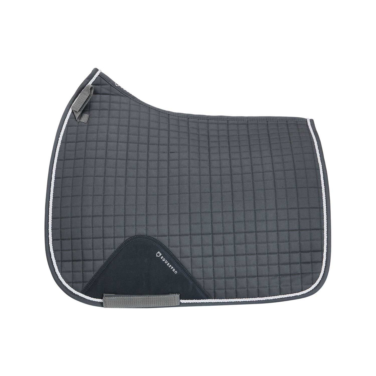 Equestro Dressage Shaped Cotton Saddle Pad #colour_grey