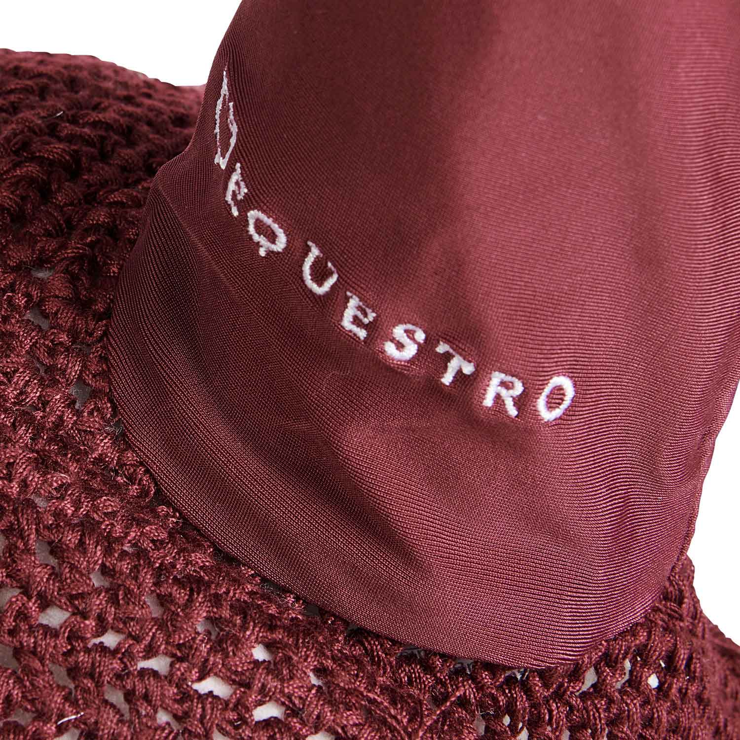 Equestro Knitted Fly Veil With Cordura Fabric #colour_burgundy