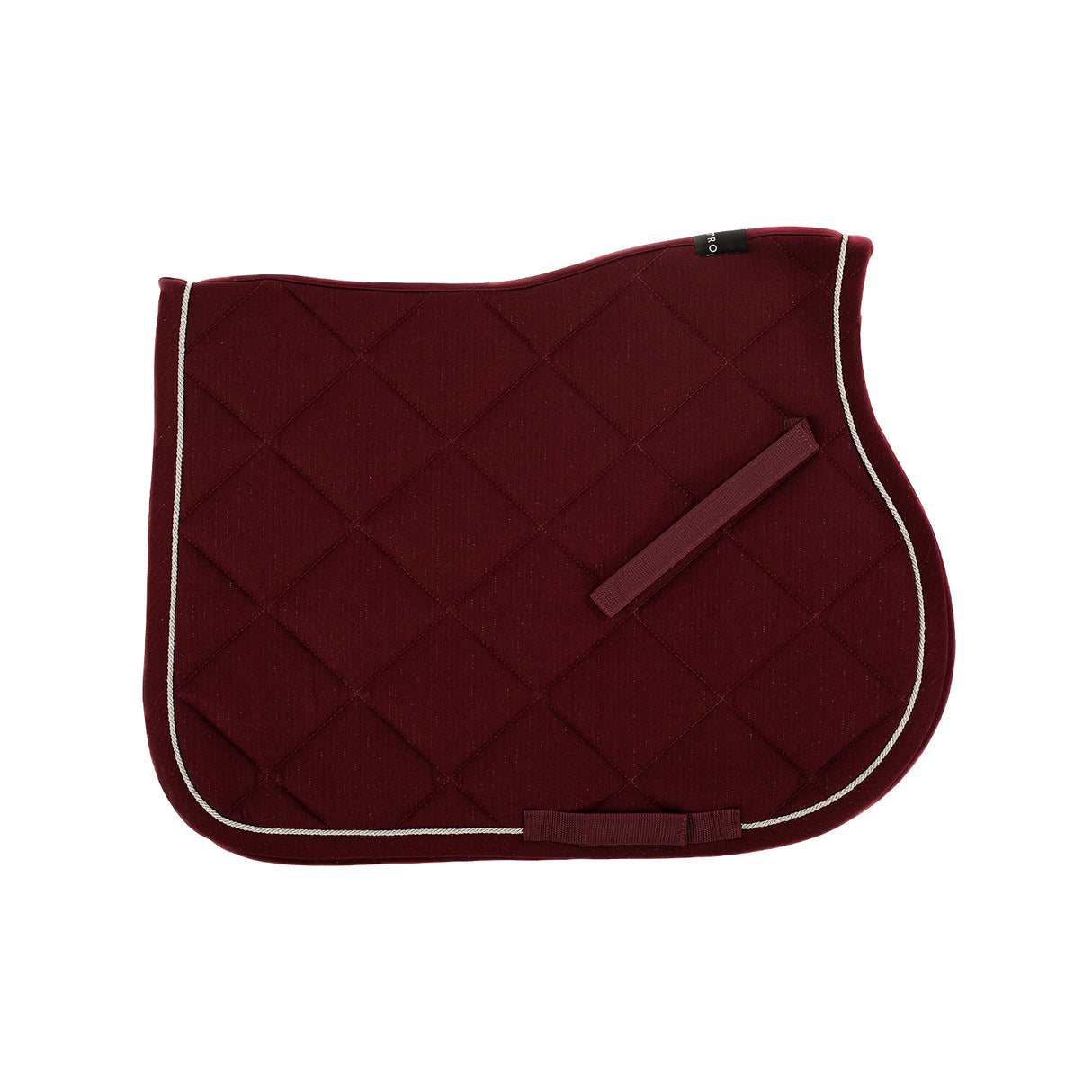 Equestro Jumping Saddle Pad In Cotton With Trimmings With Logo #colour_burgundy
