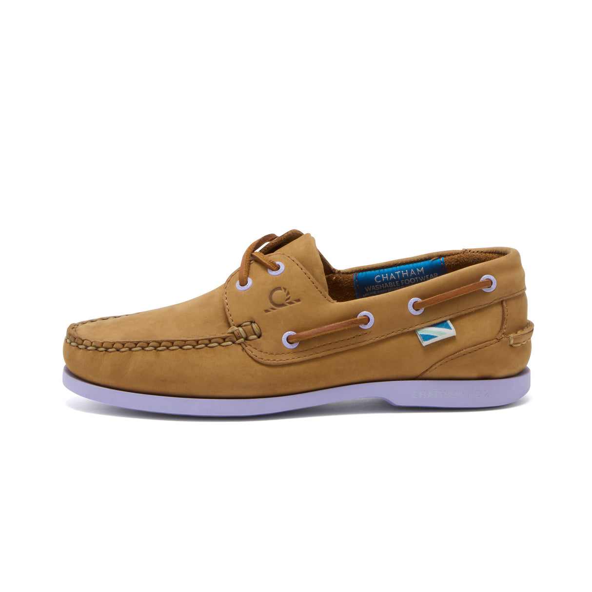 Chatham Ladies Pippa II G2 Leather Boat Shoes #colour_tan-lavender