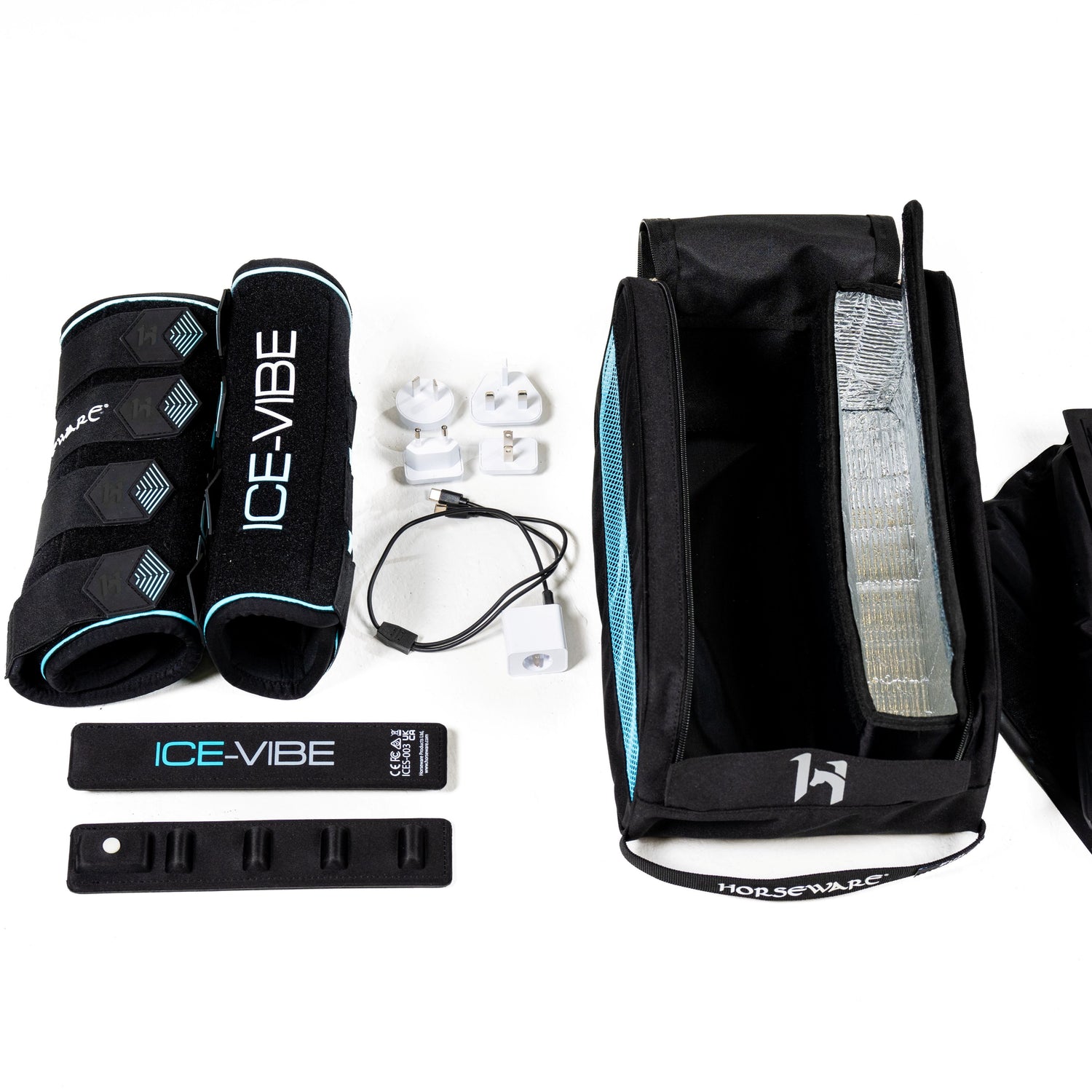 Horseware Ireland Ice-Vibe Leg Wraps #colour_black-aqua