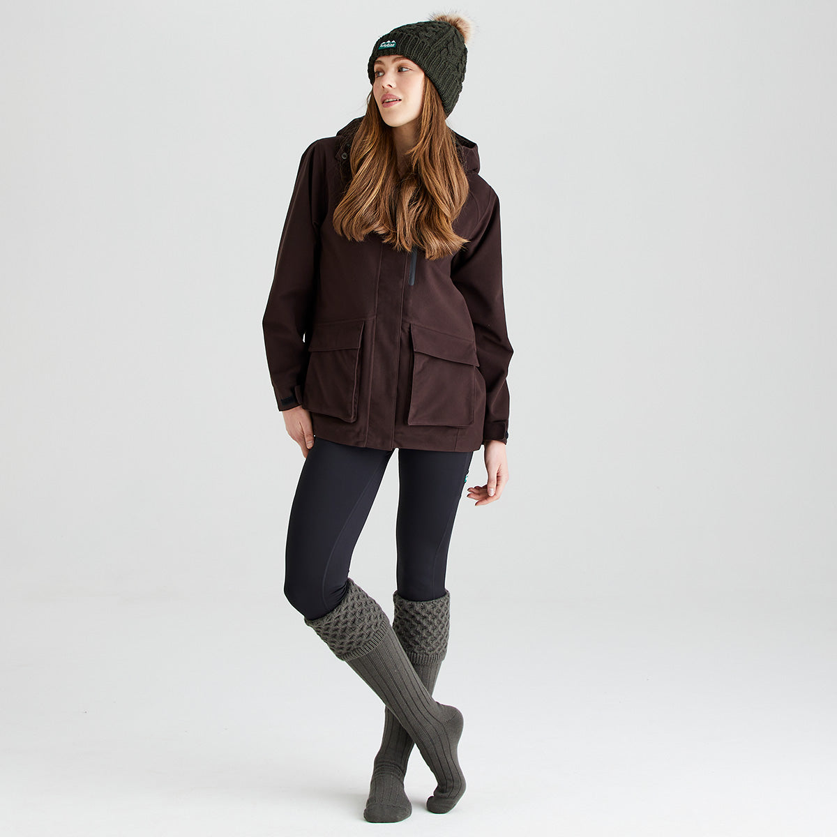 Double Cuff Welly Sock - Moss