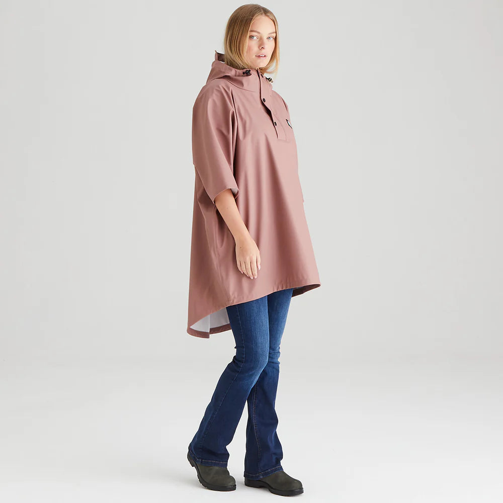 Ridgeline Unisex Poncho #colour_dusky-pink