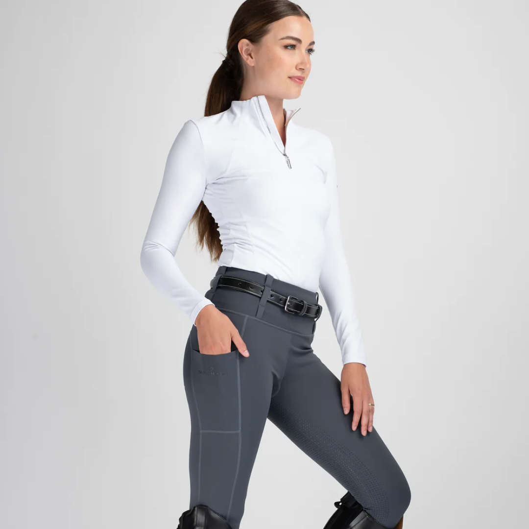 Mochara Full Seat Pull On Breeches #colour_charcoal-grey