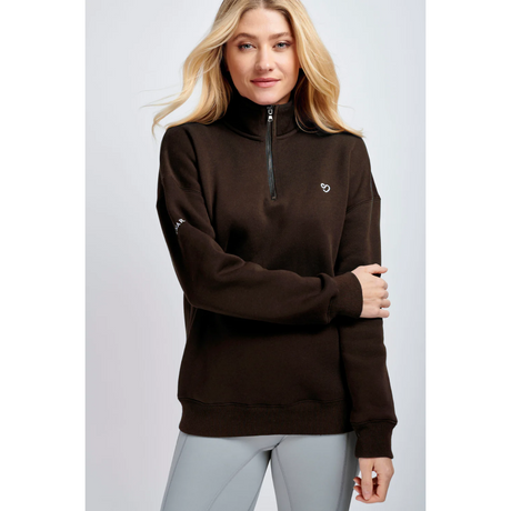 Mochara Half Zip Sweatshirt #colour_dark-chocolate