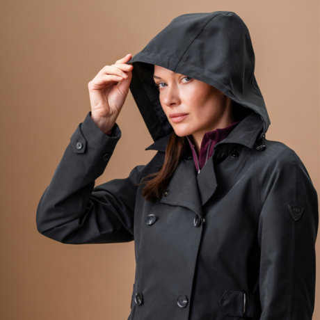 Alessandro Albanese Isabella Riding Trench Coat #colour_core-black