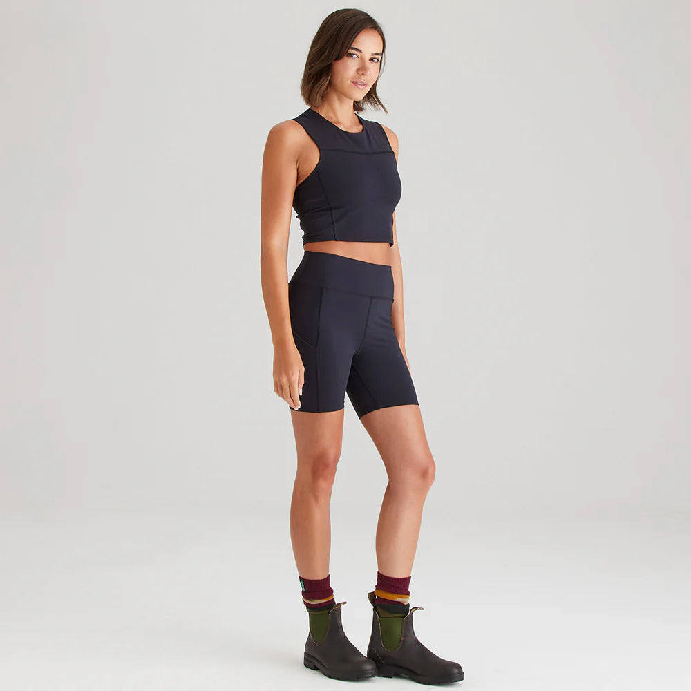 Ridgeline Womens Infinity Crop Top #colour_black