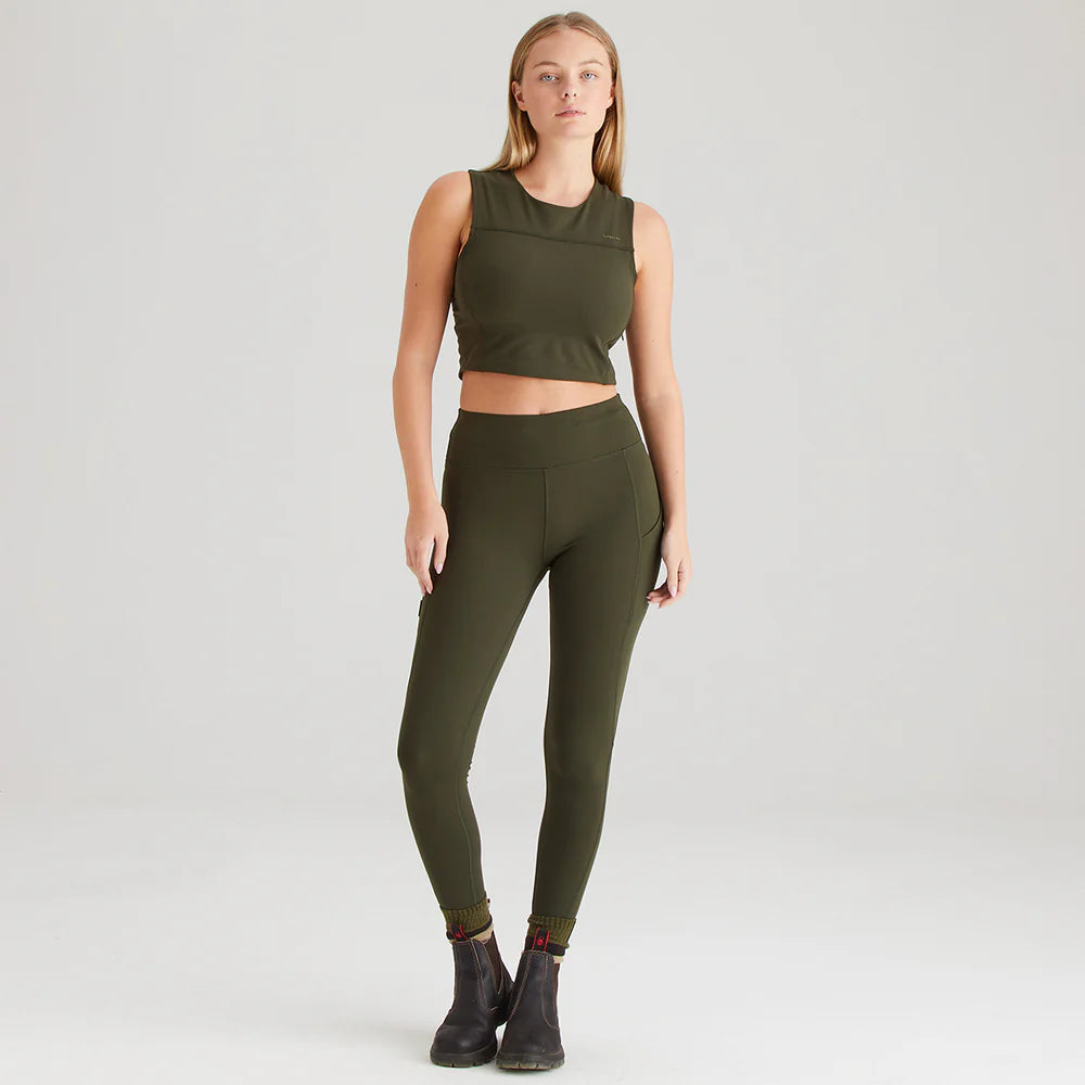 Ridgeline Womens Infinity Crop Top #colour_deep-forest