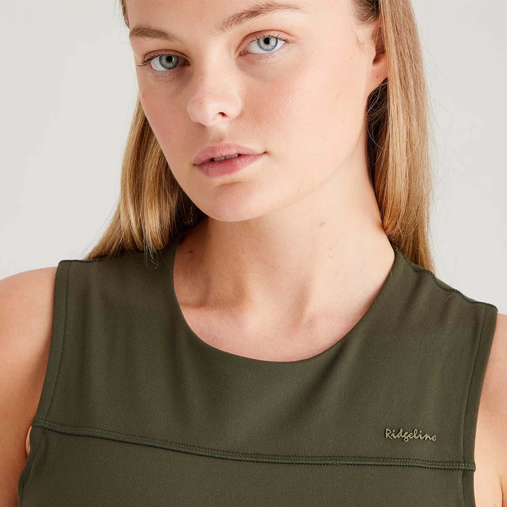 Ridgeline Womens Infinity Crop Top #colour_deep-forest