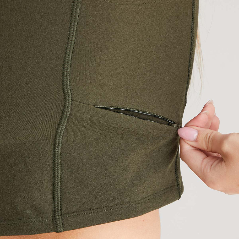 Ridgeline Womens Infinity Crop Top #colour_deep-forest