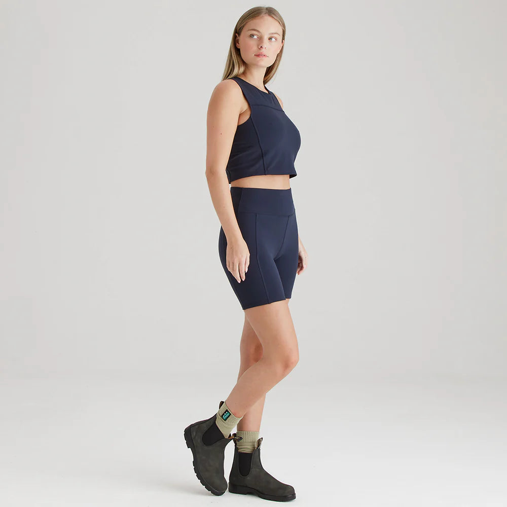 Ridgeline Womens Infinity Crop Top #colour_navy